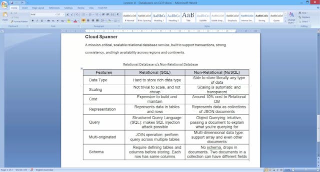 Lesson 4 - Databases on GCP