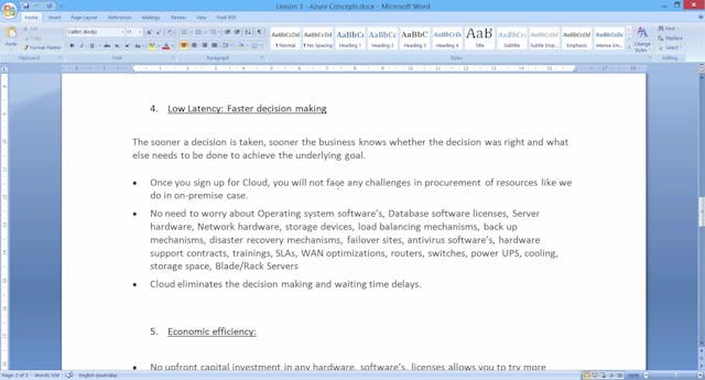 Azure Concepts - Lesson 3 - Business ...