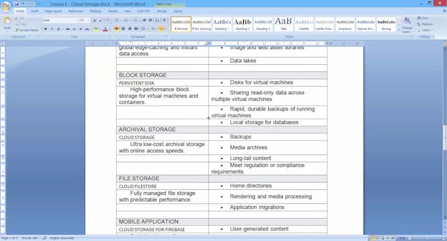 Lesson 6- Cloud Storage