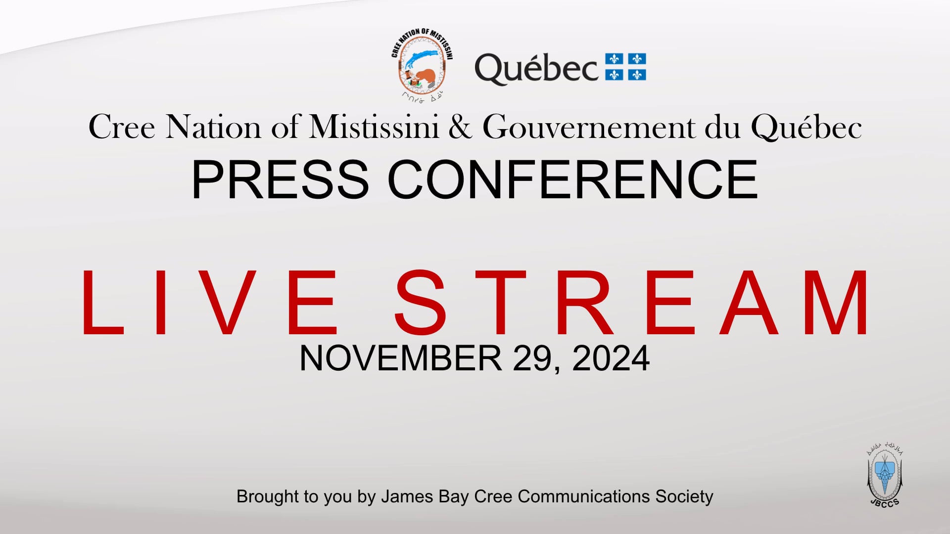 Cree Nation of Mistissini & Gouvernement du Québec - Press Conference