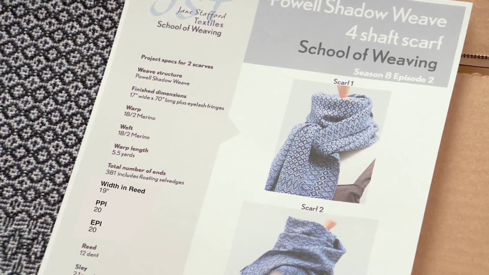 8.2.3 - A Look at 4 Shaft Scarf Project Shadow Weave From Atwater to Powell