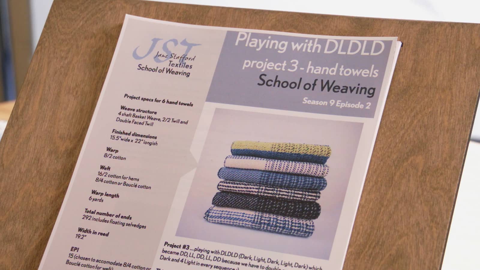 9.2.5 - A Look at the 4 Shaft Hand Towels Project Colour and Weave on Twills