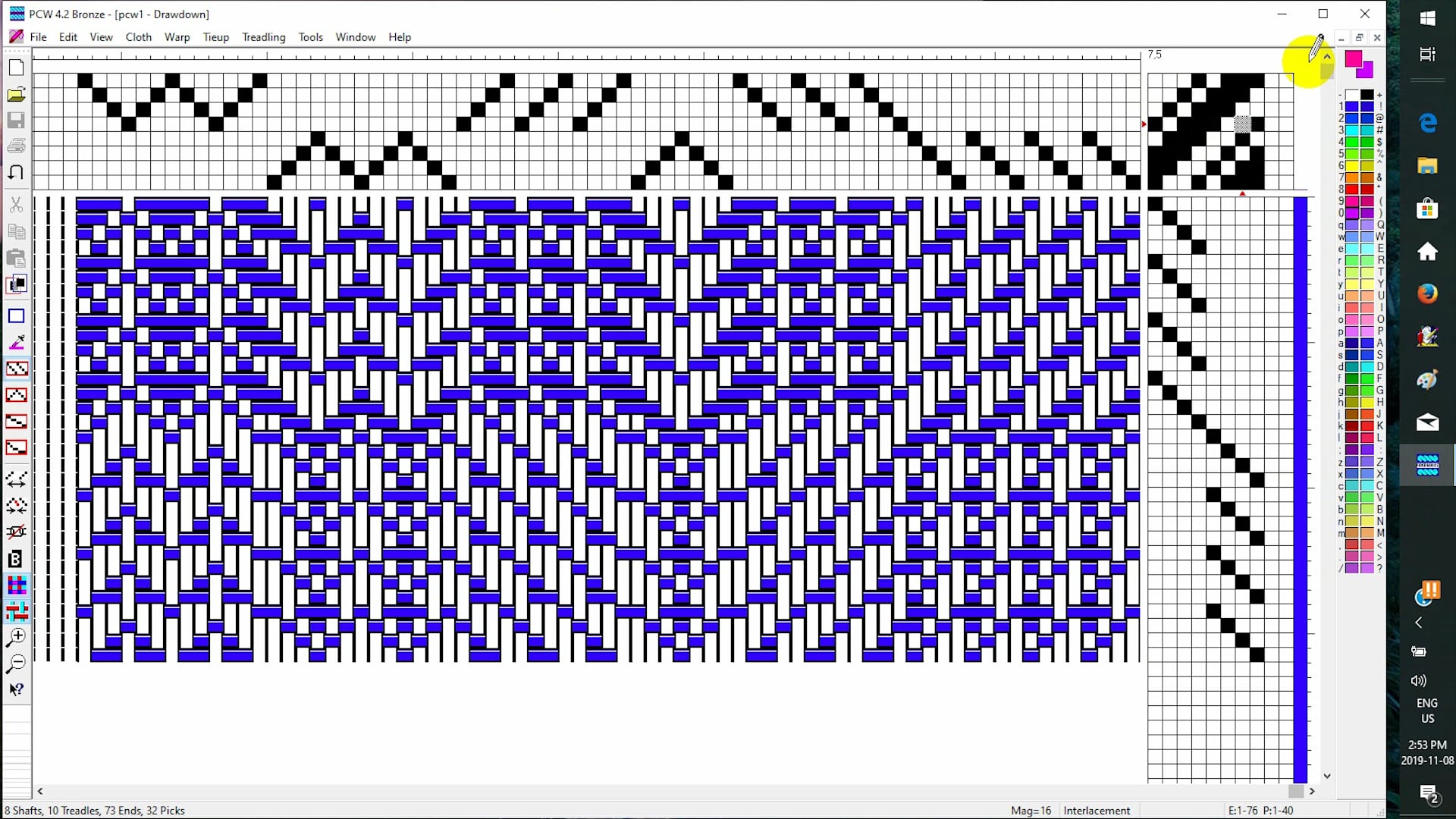 4.2.4 - Page 2 - To draw a threading using the mouse (Windows)