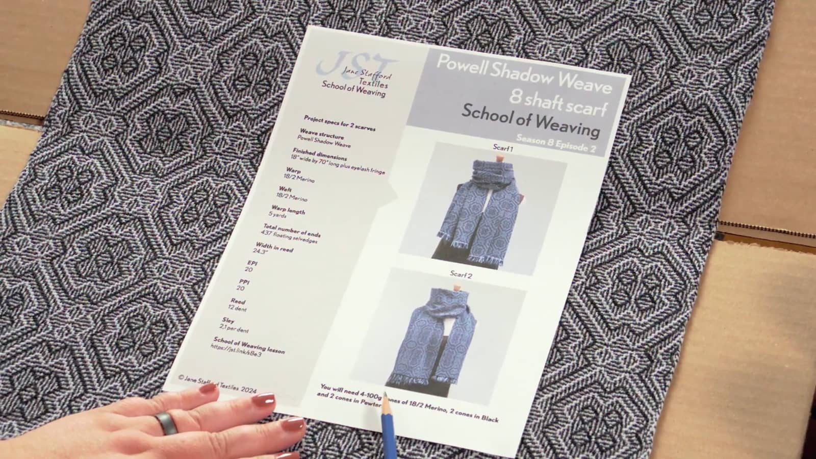 8.2.6 - A Look at 8 Shaft Scarf Project Shadow Weave From Atwater to Powell