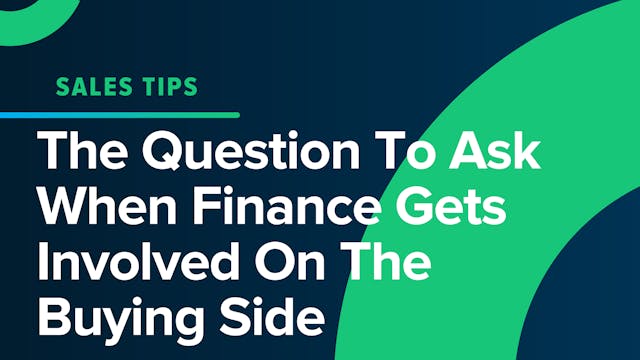 The Question To Ask When Finance Gets...