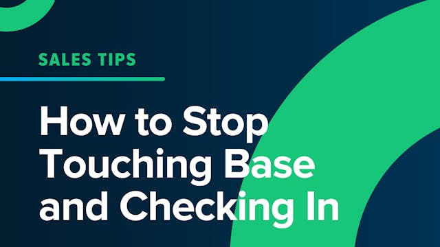 How to Stop Touching Base and Checkin...