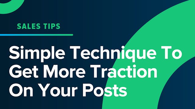 Simple Technique To Get More Traction...