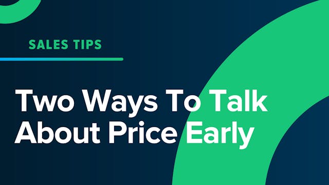 Two Way To Talk About Price Early