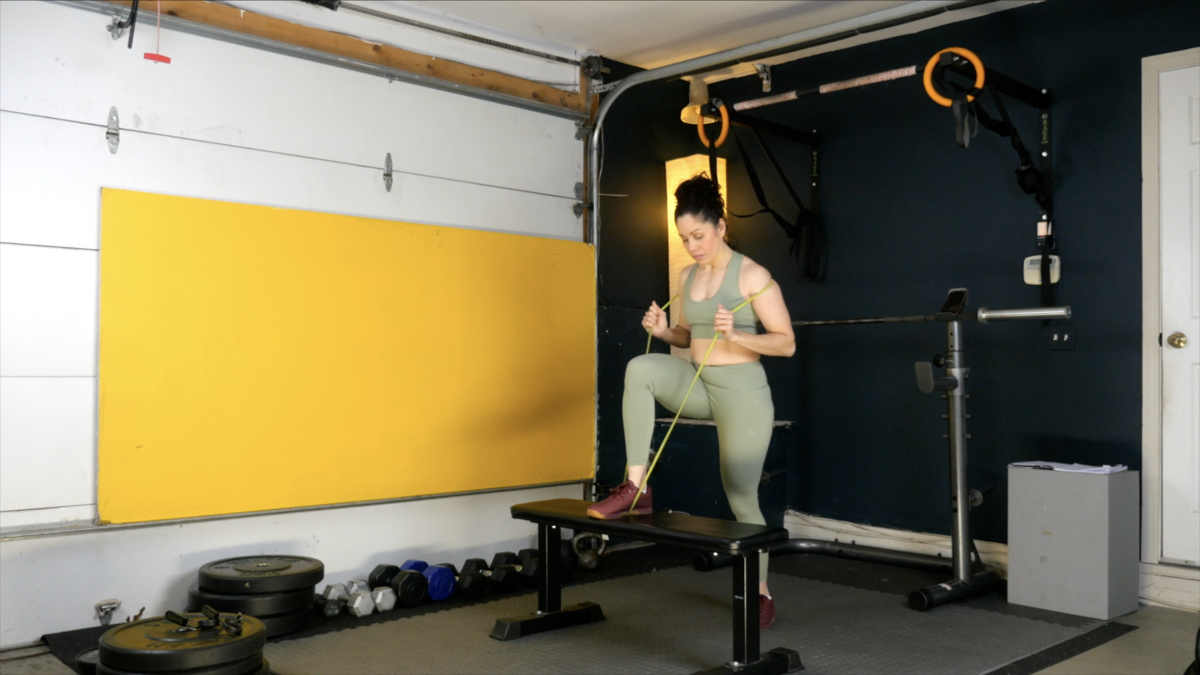 Week 9 Day 4 Exercise 2 Sumo Dumbbell Romanian Deadlift and Banded Step Ups