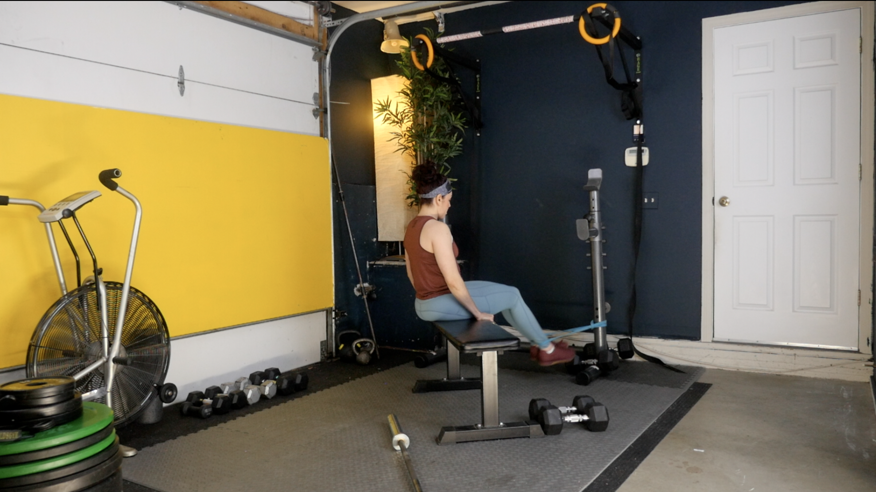 Week 15 Day 1 Exercise 3 Seated Banded Leg Curls and Hip Thrust