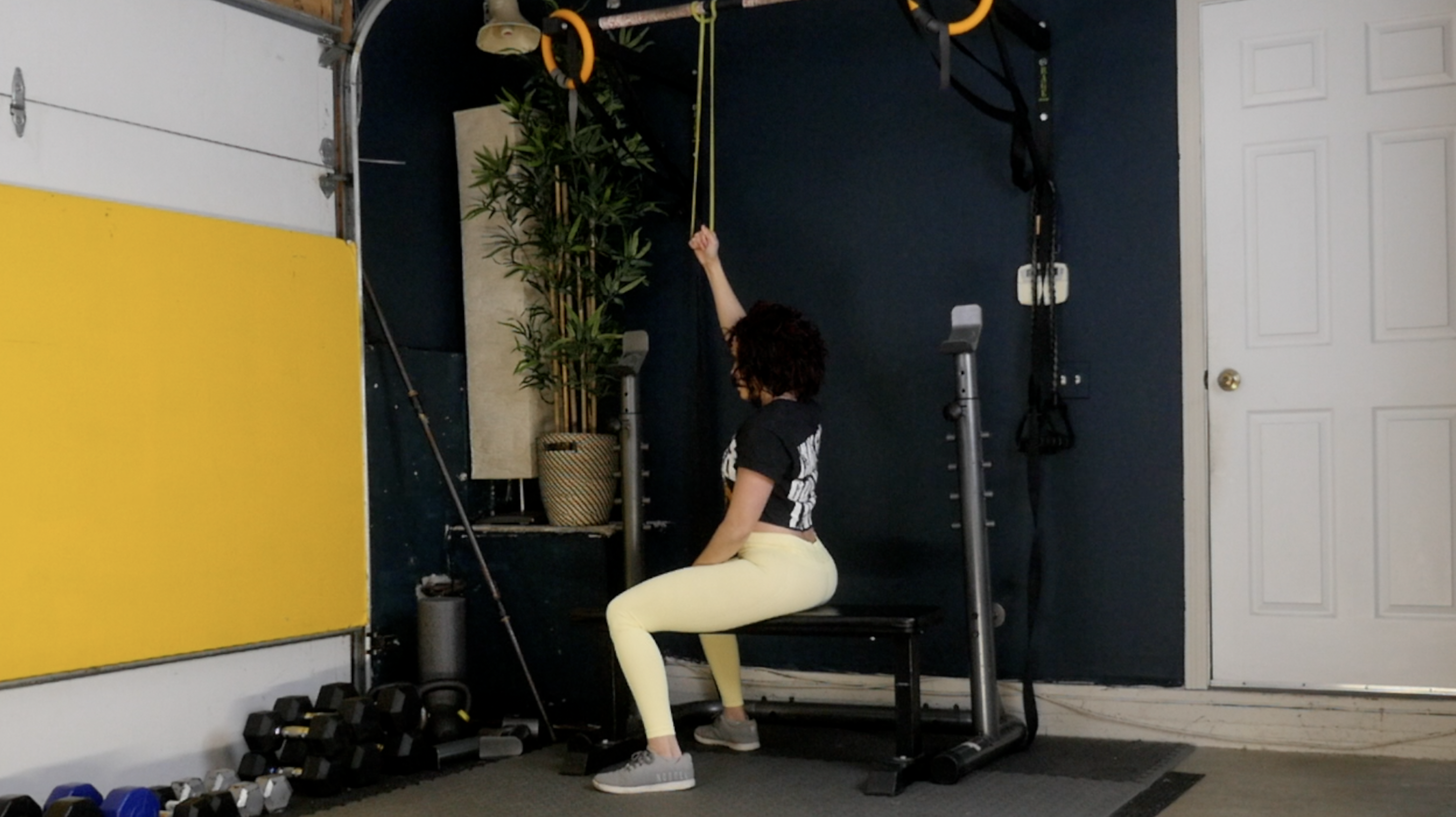 Week 2 Day 3 Exercise 1 Barbell row and seated banded pull down