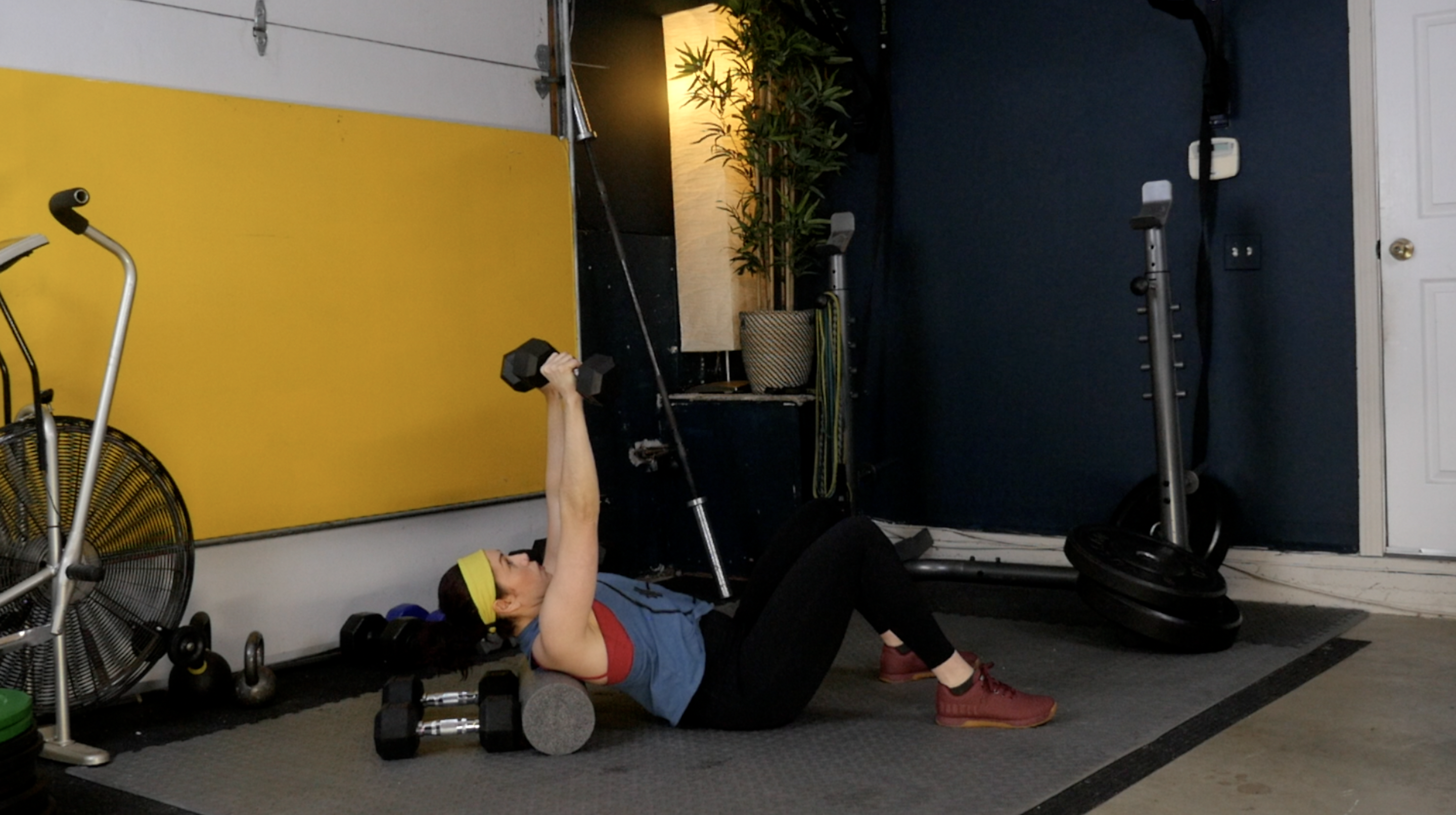 HV Week 9 Day 2 Exercise 2 Floor Incline Dumbbell Chest Press