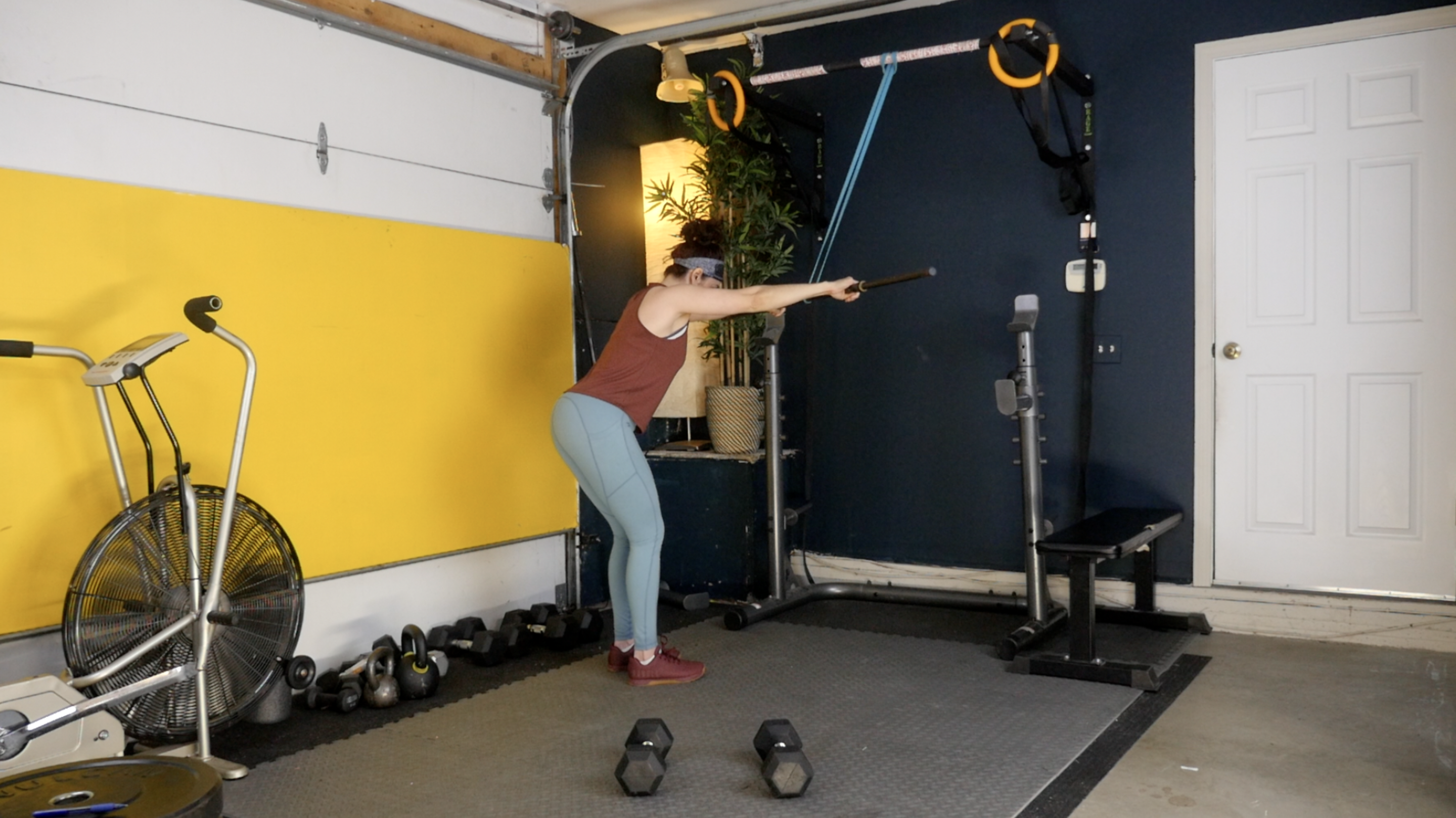 HV Week 15 Day 2 Exercise 2 Banded Lat Press Down and Neutral Grip Push Ups