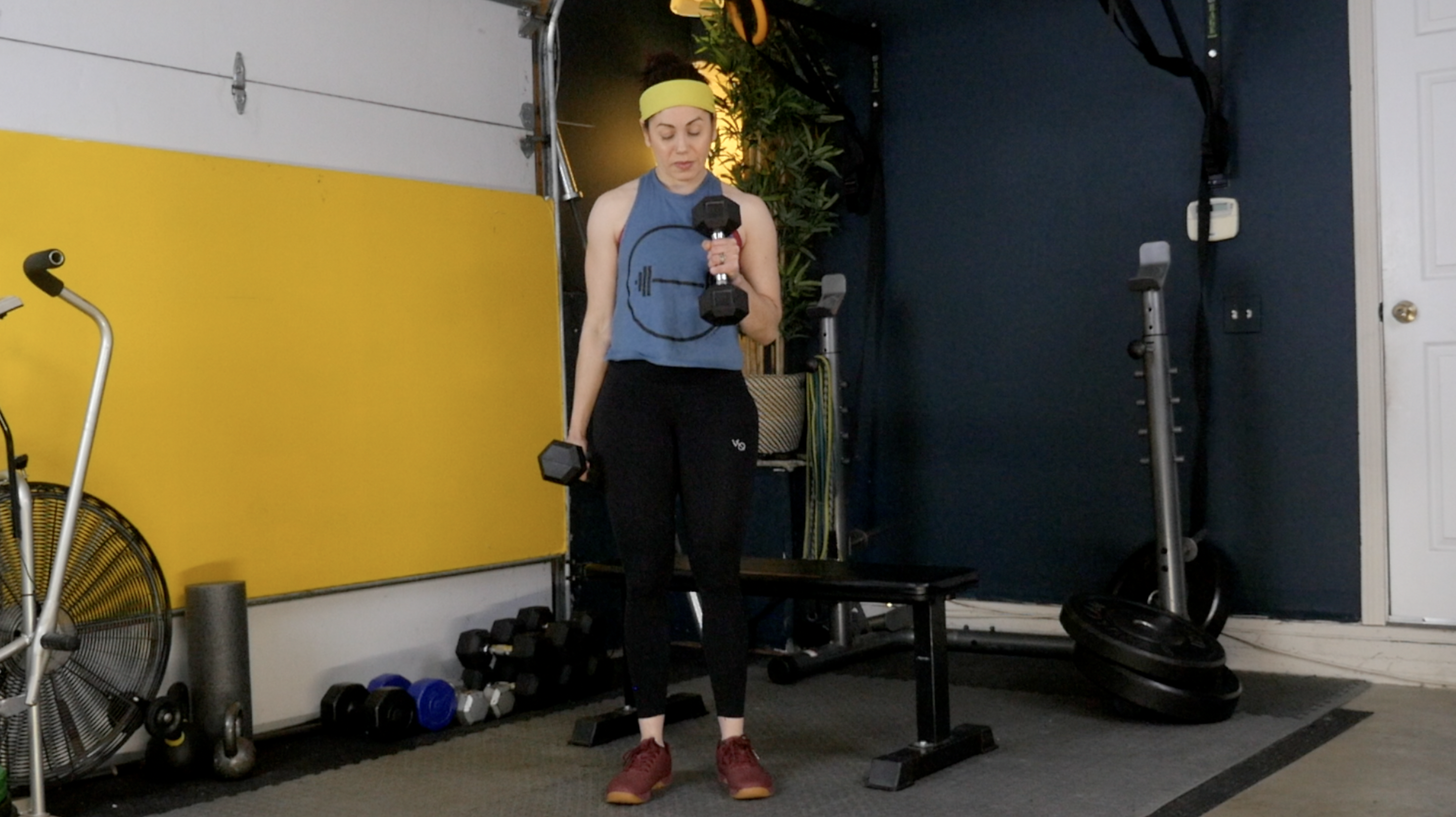 Week 3 Day 3 Exercise 3 Hammer Curls Seated Tricep overhead extension 