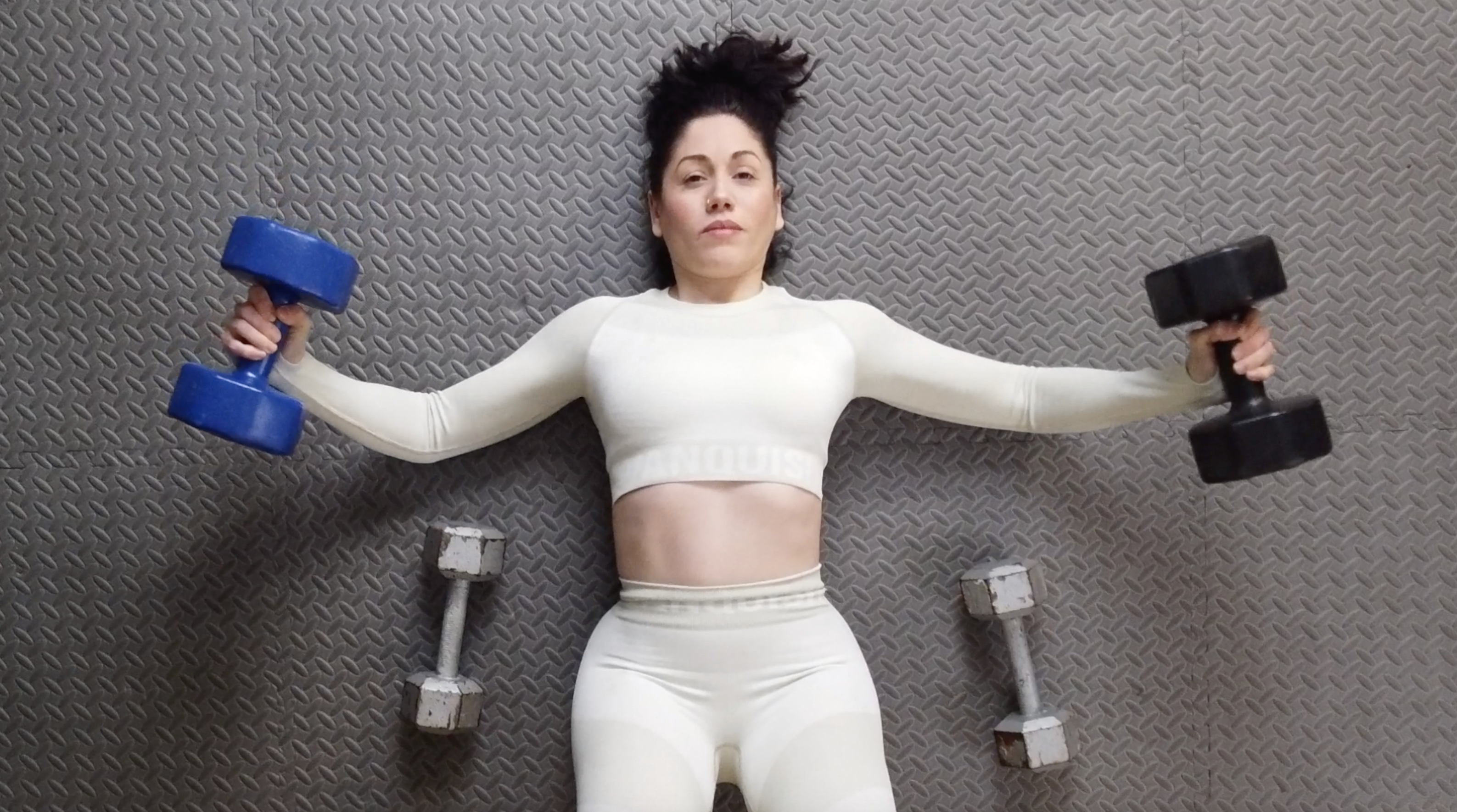 Home Version: Chest & Arms Ex 1  - Dumbbell floor chest press and chest fly's