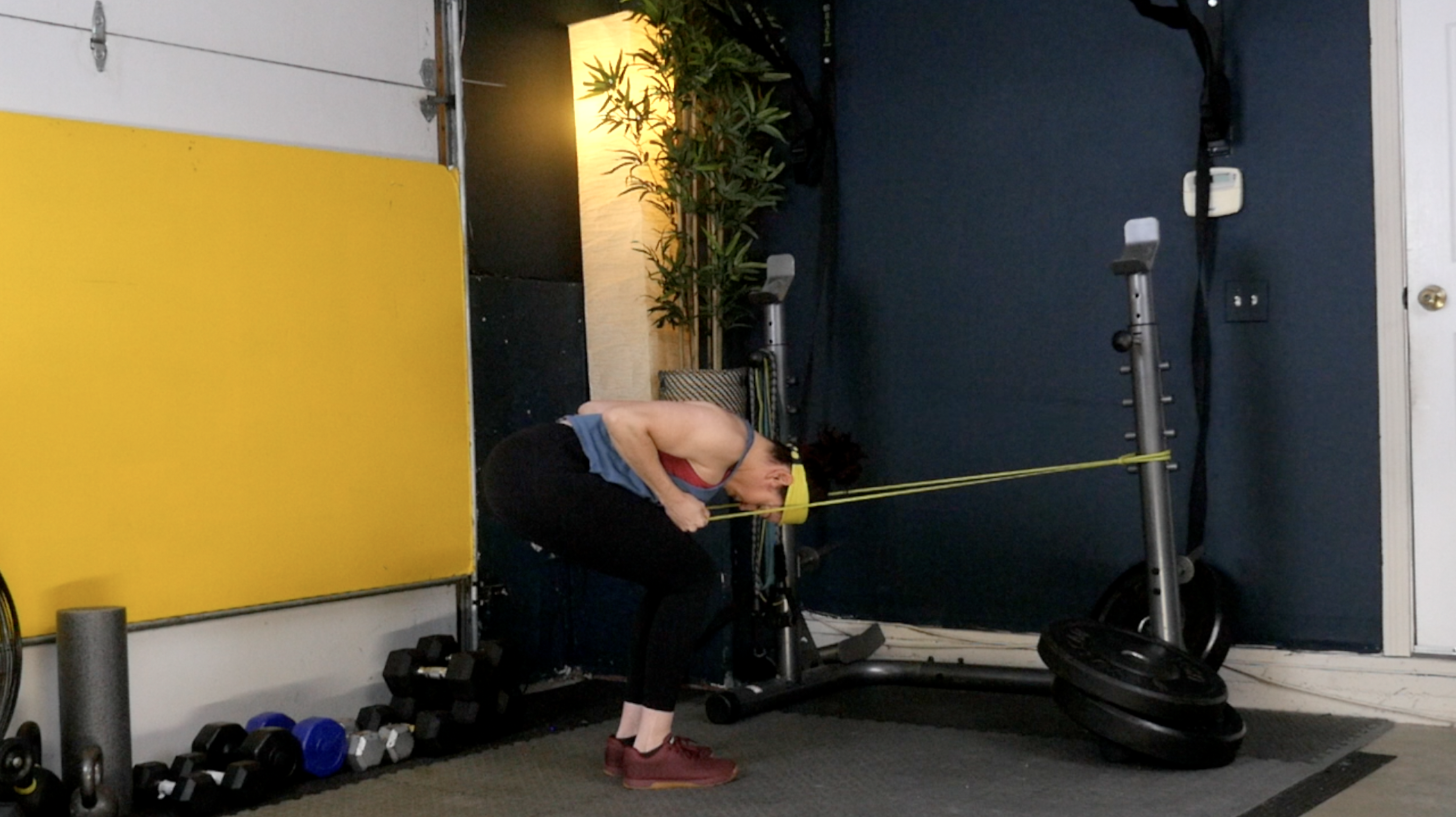 Week 3 Day 1 Exercise 2 Tall Kneel Landmine Shoulder Press and Banded Dante Row