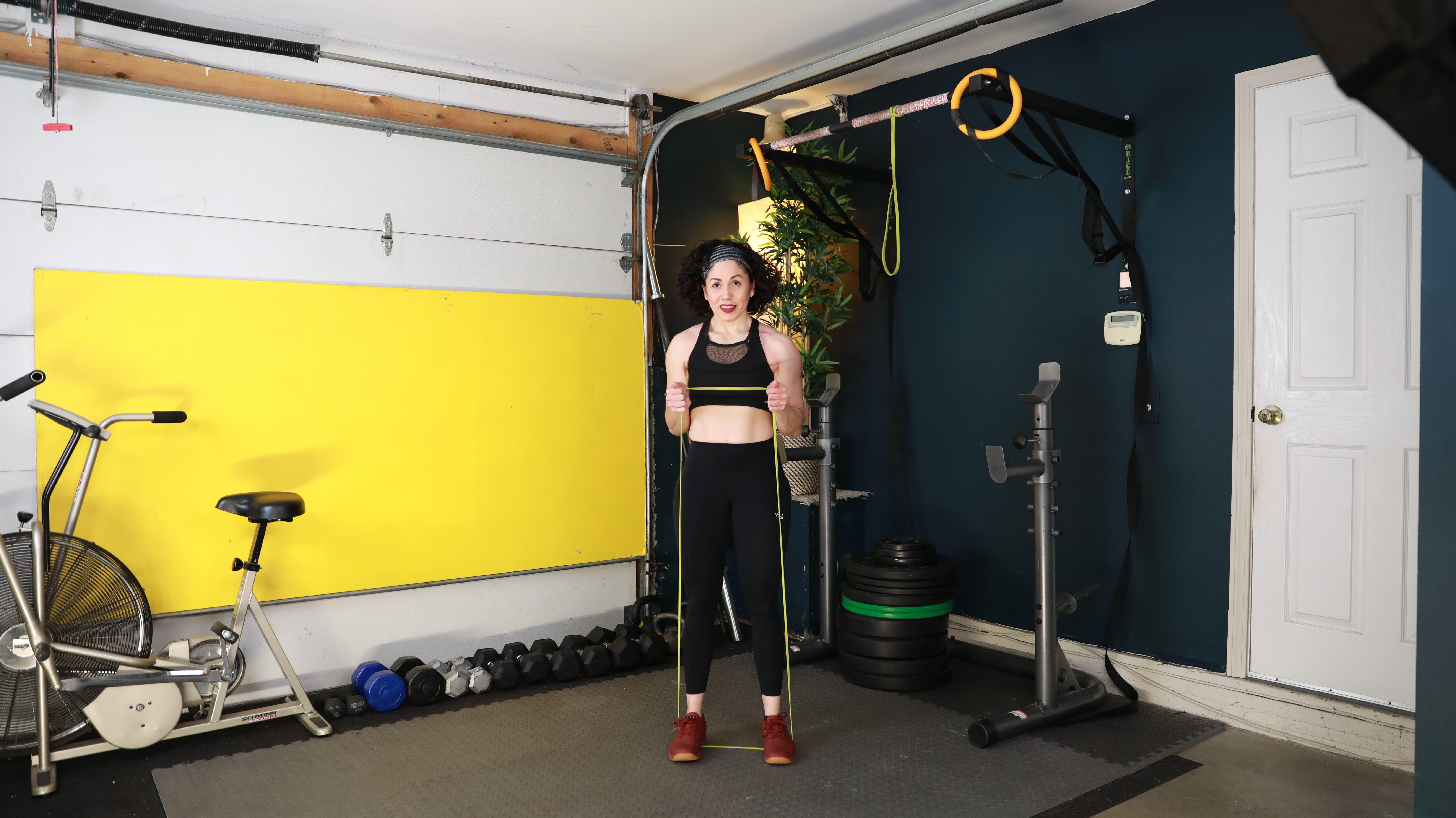 HV Week 10 Day 2 Exercise 3 Banded Bicep Curls and Tricep Press Down 