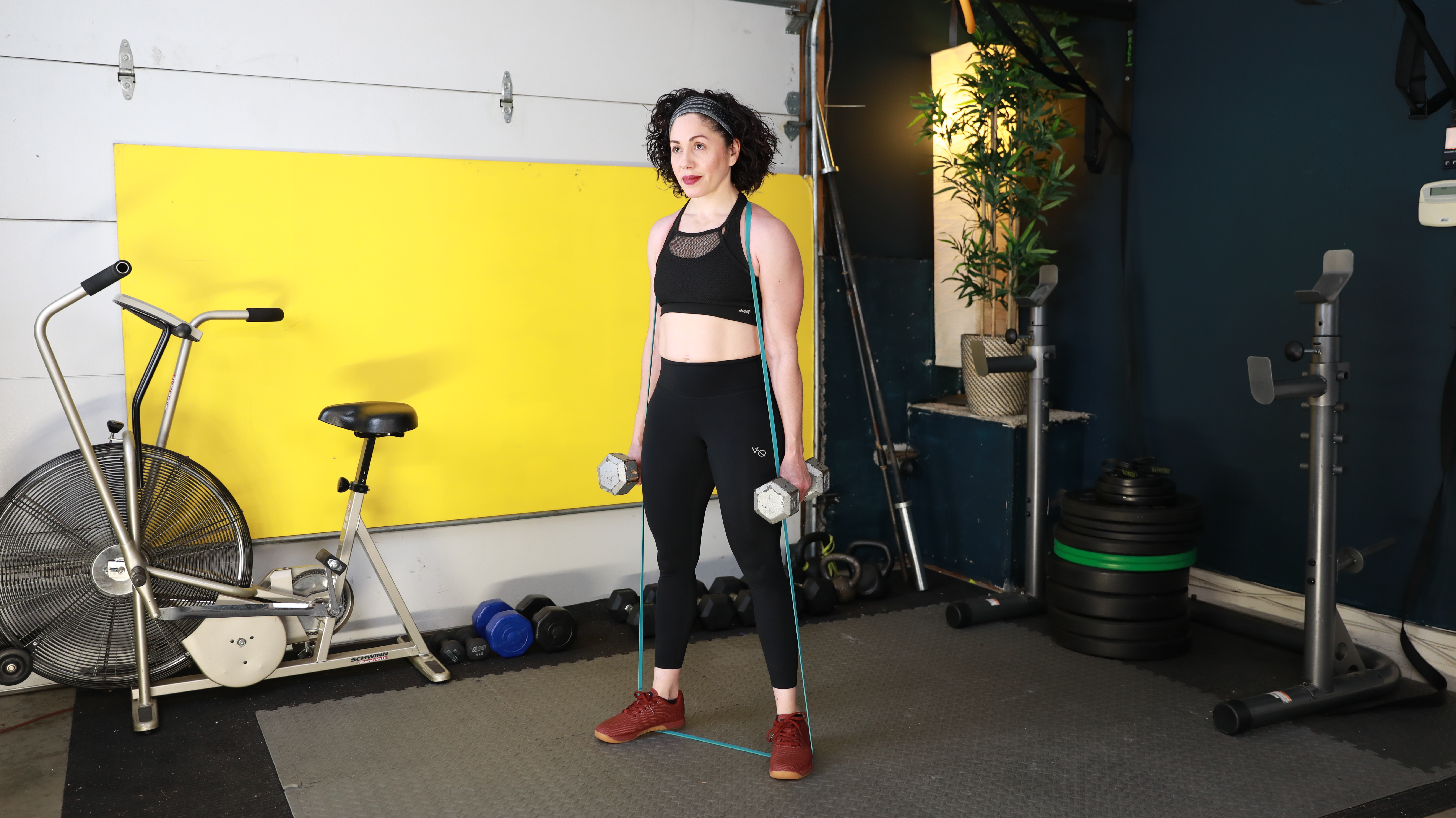 HV Week 8 Day 1 Exercise 1 Banded Dumbbell Squats