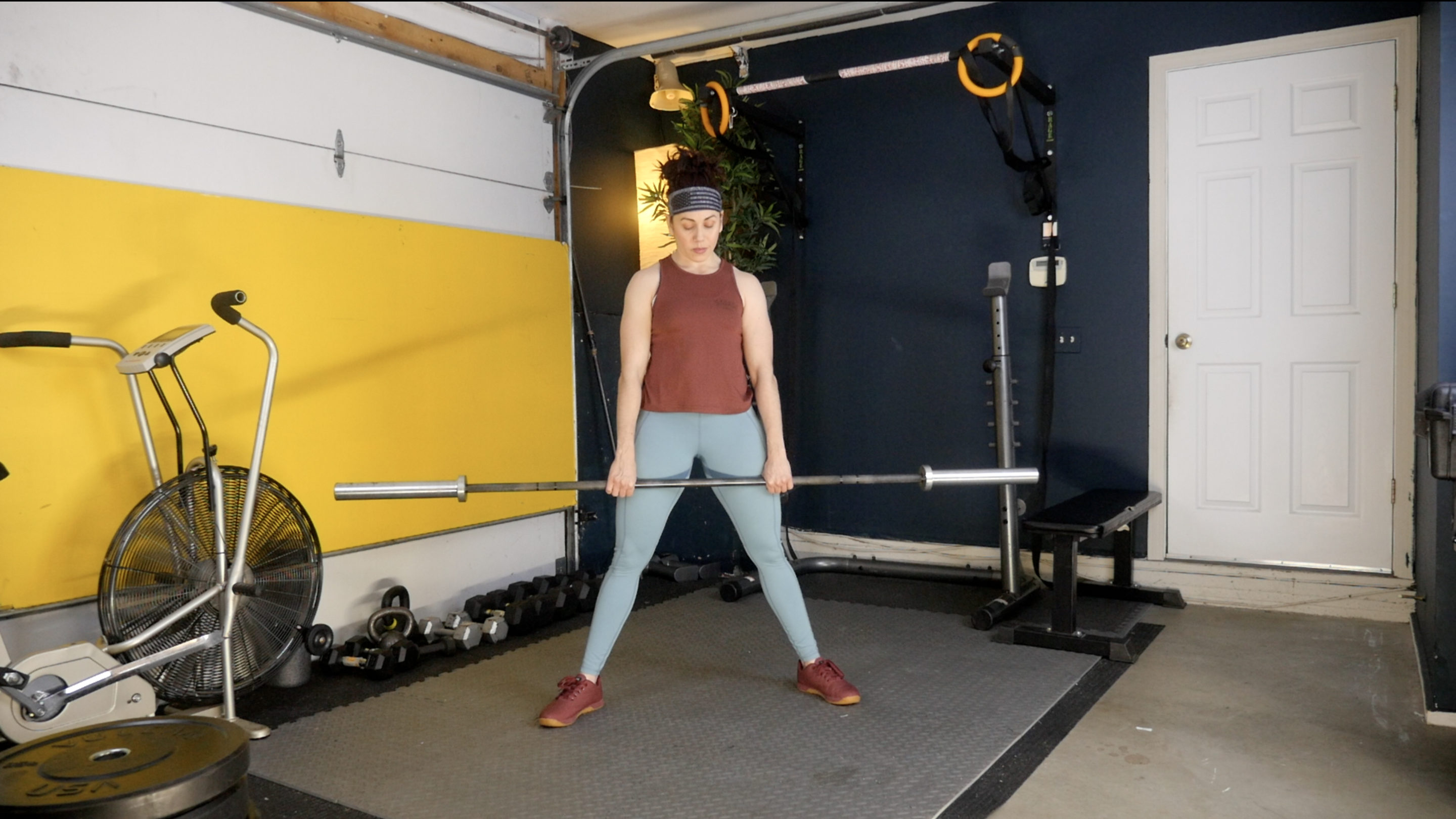 Week 8 Day 4 Exercise 2 Three Stance Barbell Romanian Deadlift