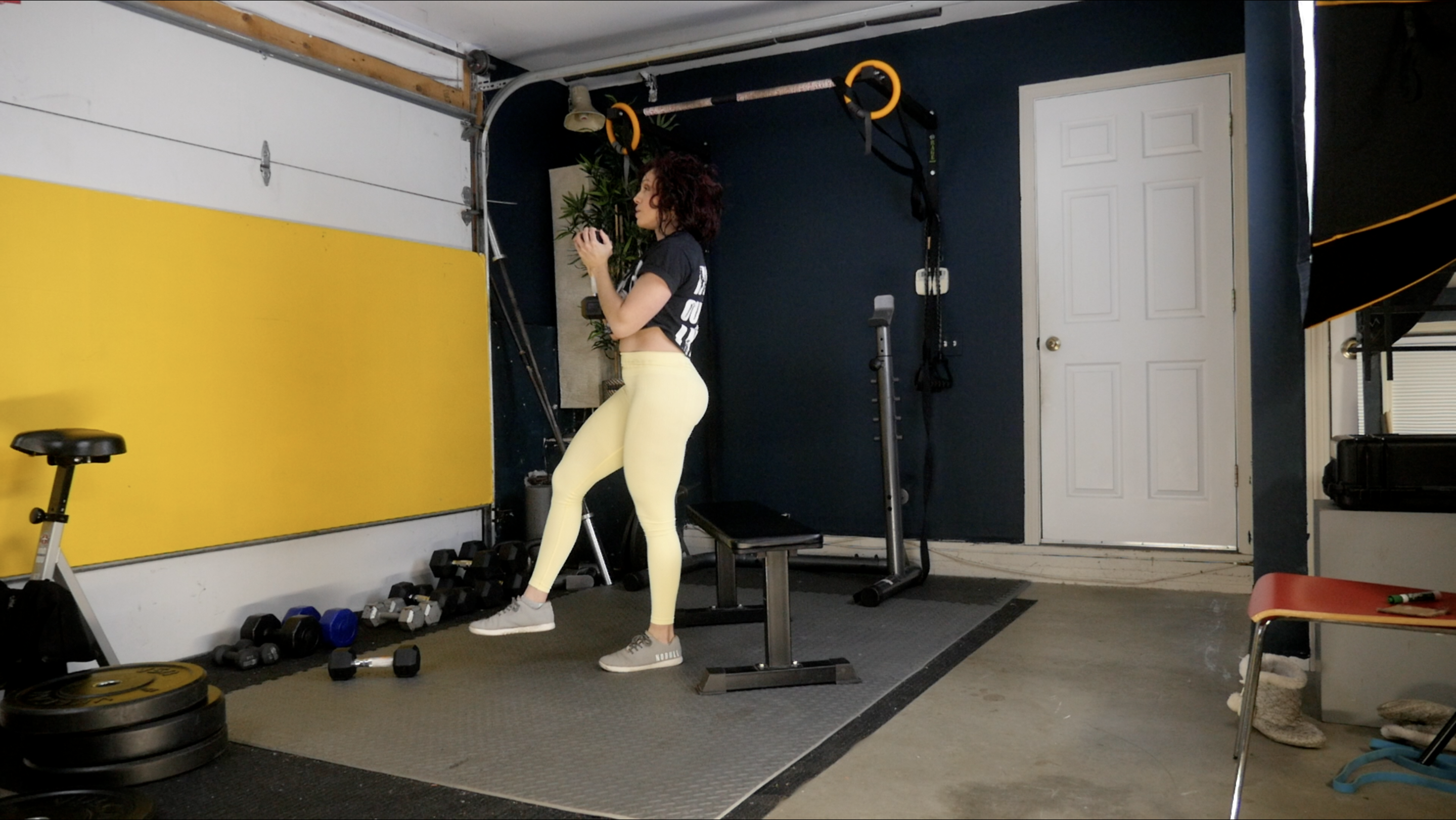 HV WEEK 2 day 4 exercise 1 front squats and seated pistol squats