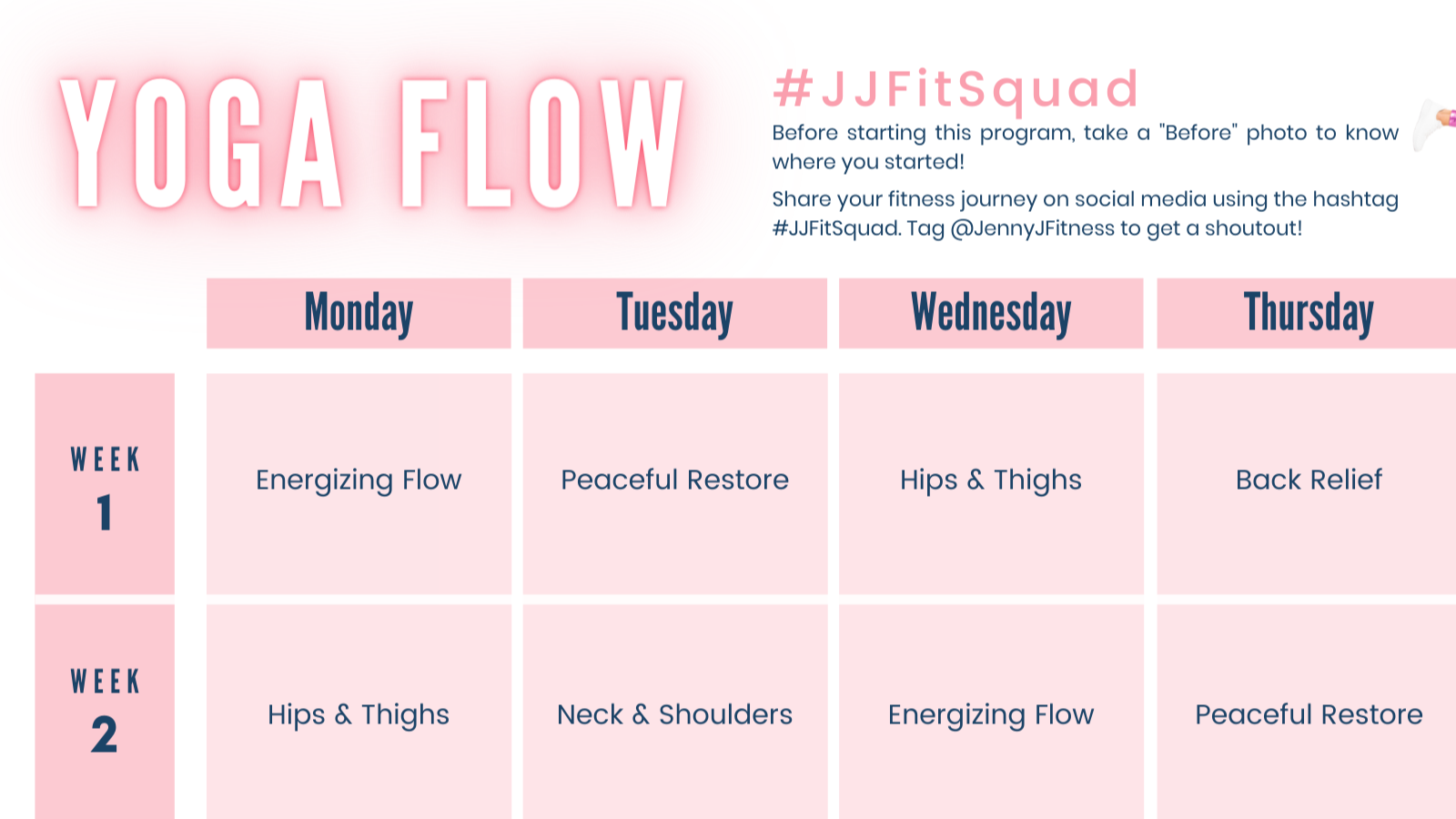 Yoga Flow Calendar