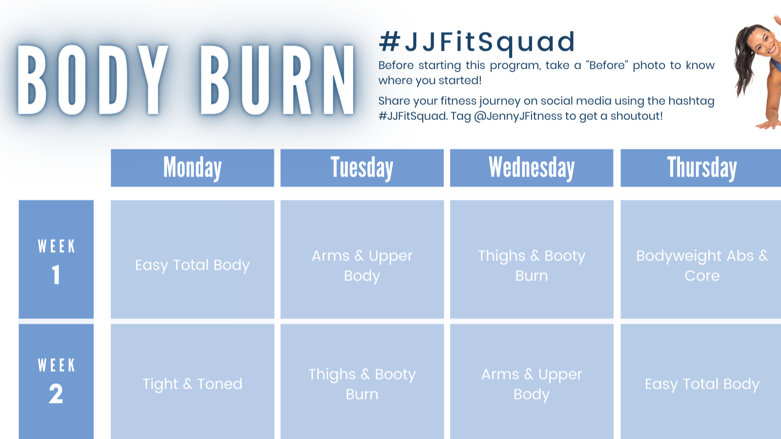Body Burn Calendar