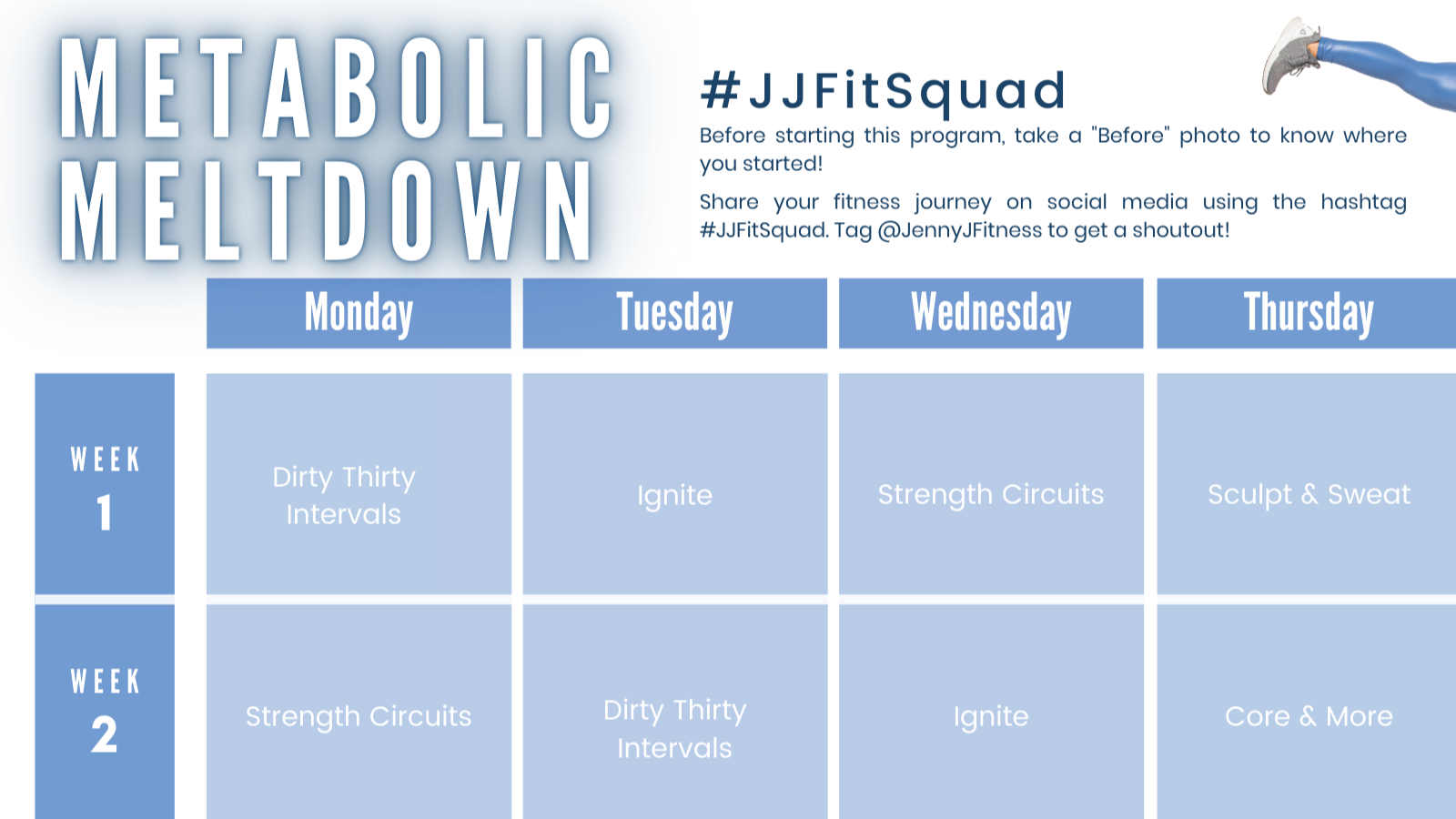 Metabolic Meltdown Calendar