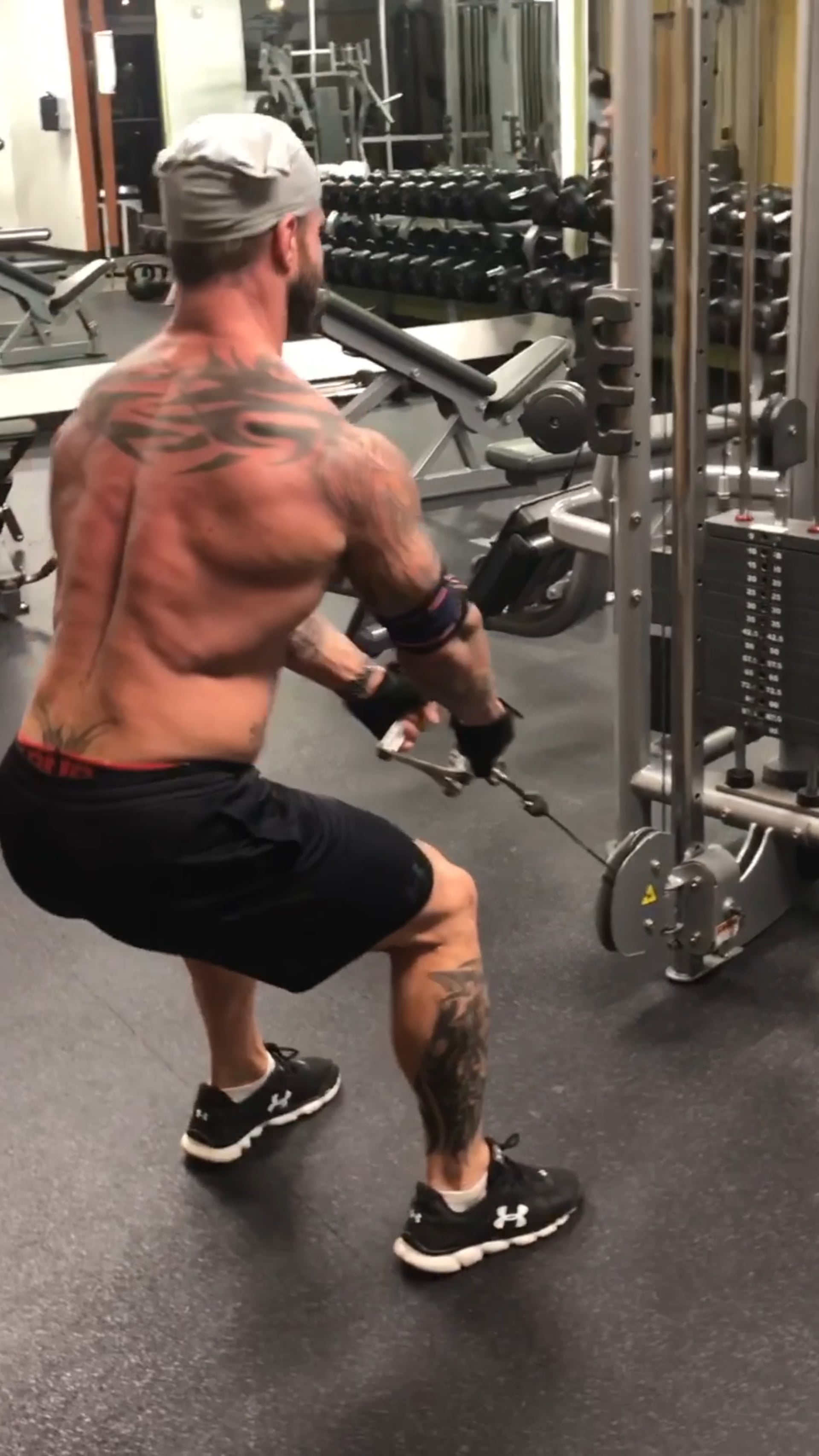 Back- Standing Lower Angle Cable Rows