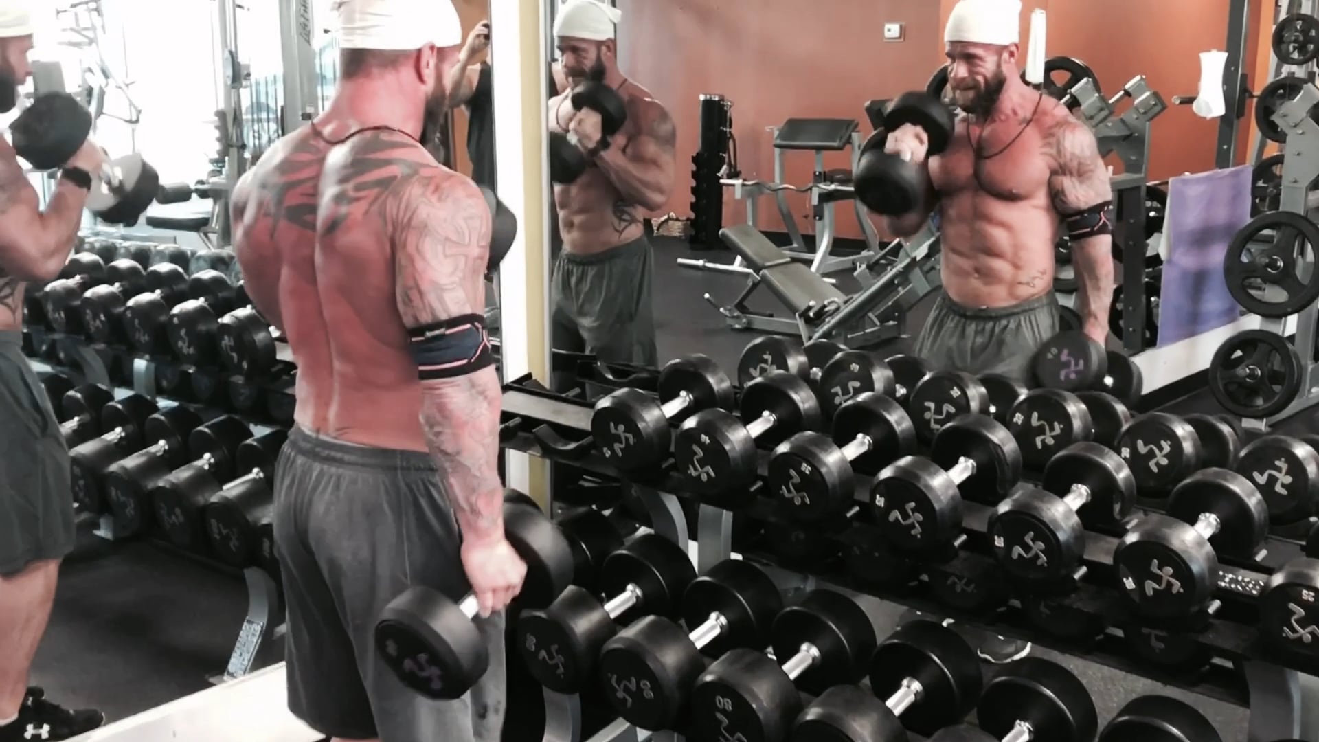 Bicep- Alternating Dumbbell curl drop set