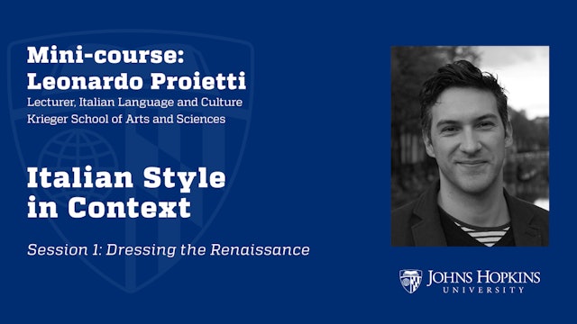 Session 1: Italian Style in Context