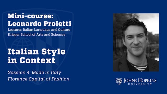 Session 4: Italian Style in Context