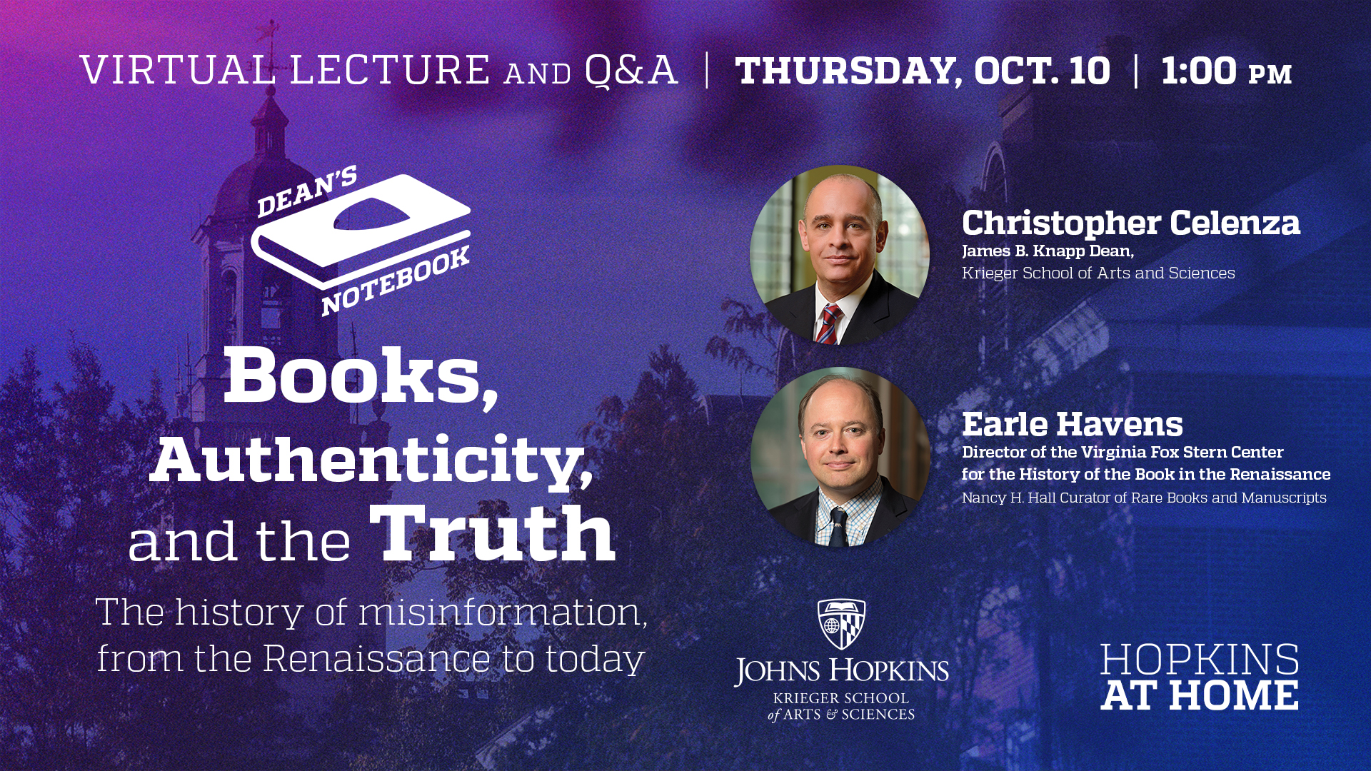 Dean's Notebook | Books, Authenticity, and the Truth