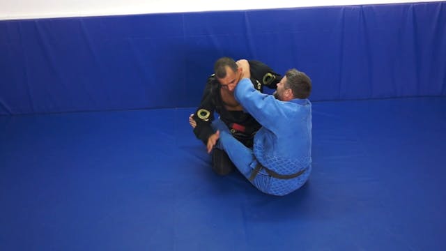 Scissor sweep to cross choke