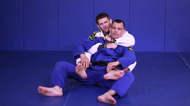 Basic lapel choke from the back in BJJ