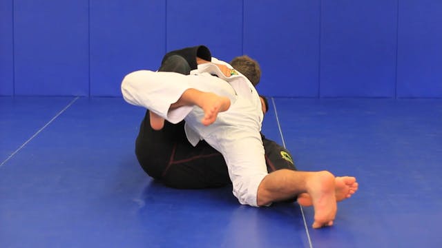 Hook sweep using leg scissor from half guard