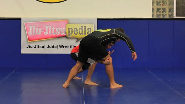 Far leg takedown from a 2 on 1 control