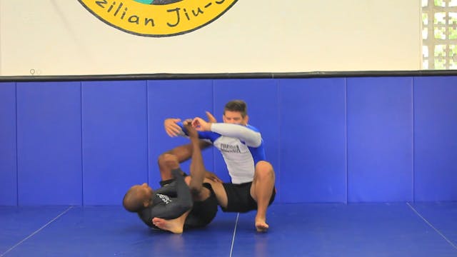 Leg lock from standing takedown