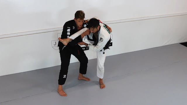 De La Riva X to standing single leg