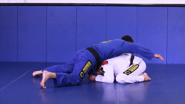 Snap down back take from seated guard