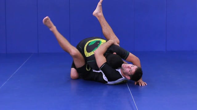 Arm drag to axe sweep from closed guard