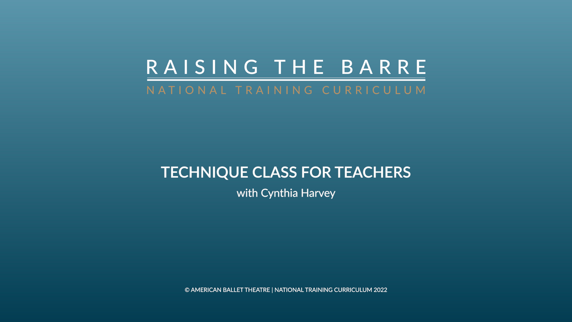 Technique Class for Teachers with Cynthia Harvey