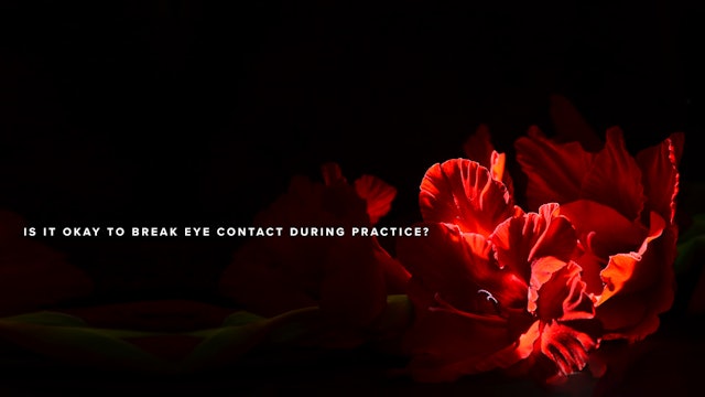 Is it okay to break eye contact during practice?