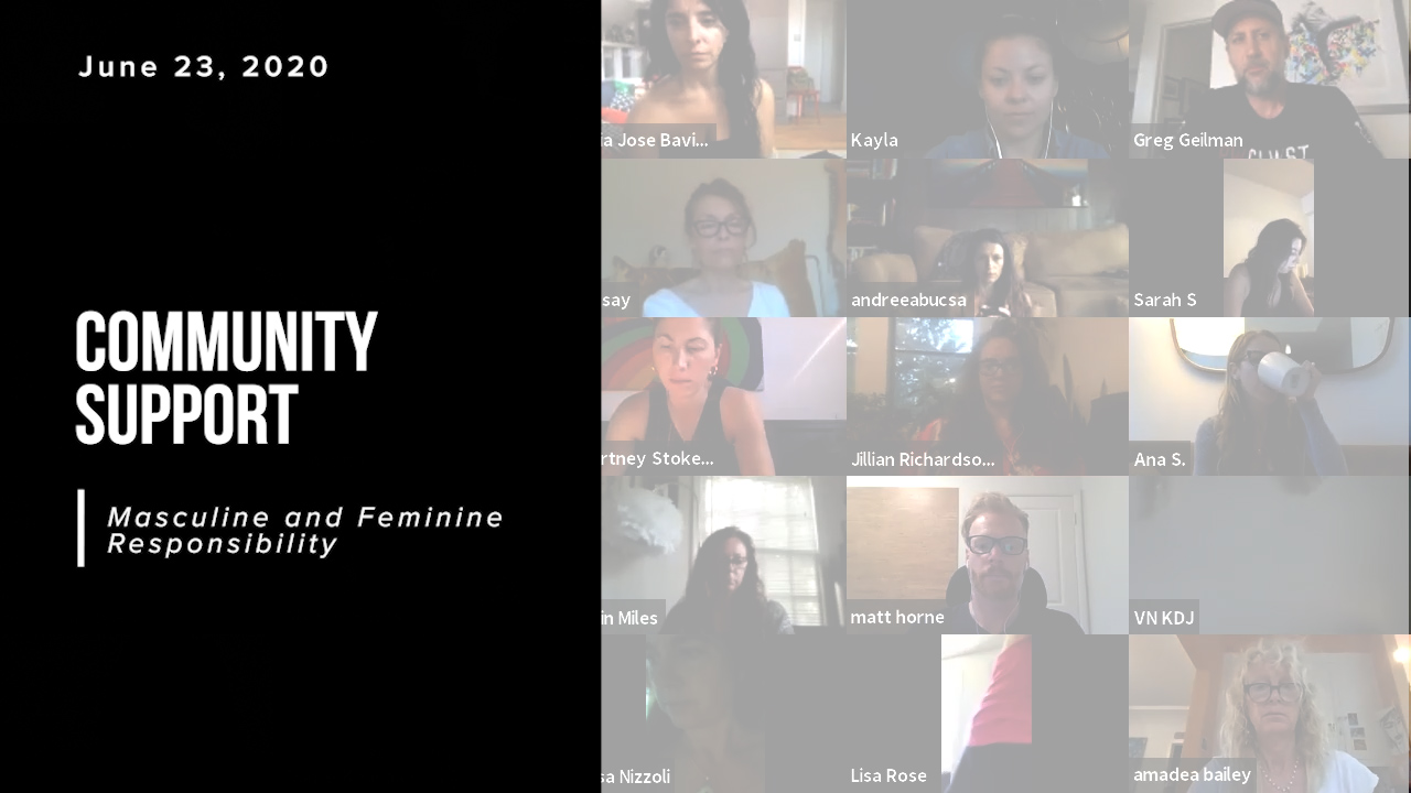 Community Support: Masculine and Feminine Responsibility