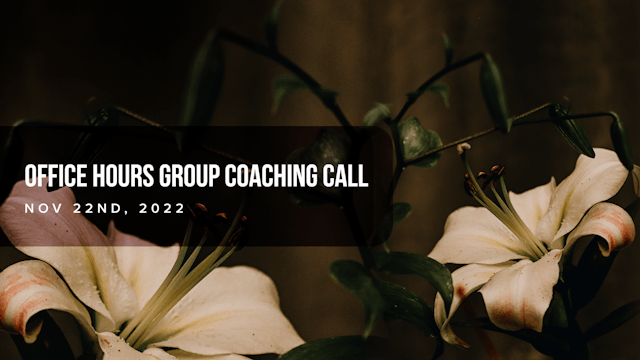 Office Hours Group Coaching Call - November 22nd 2022