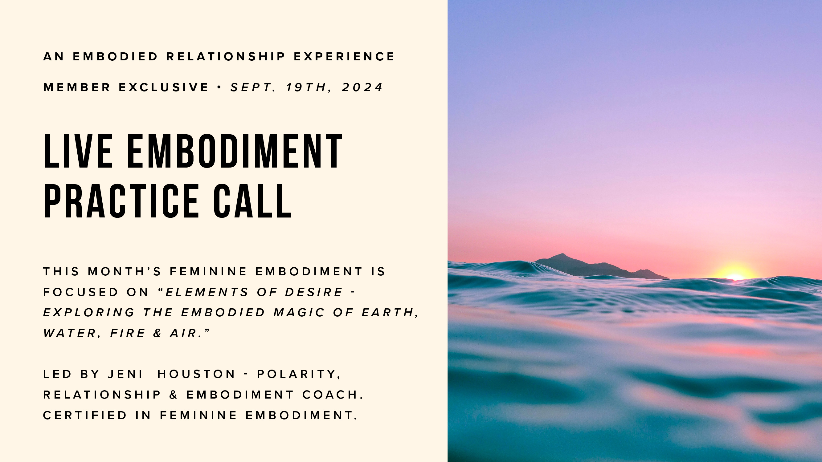 Live Embodiment Practice Call, Thursday, Sept. 19th