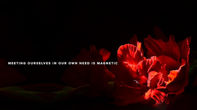 Meeting ourselves in our own need is...