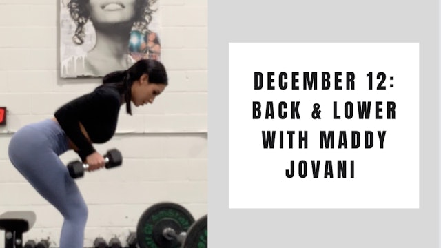 Back and Lower Body-December 12