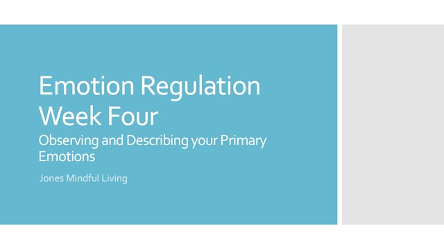 Emotion Regulation Week Four Presentation