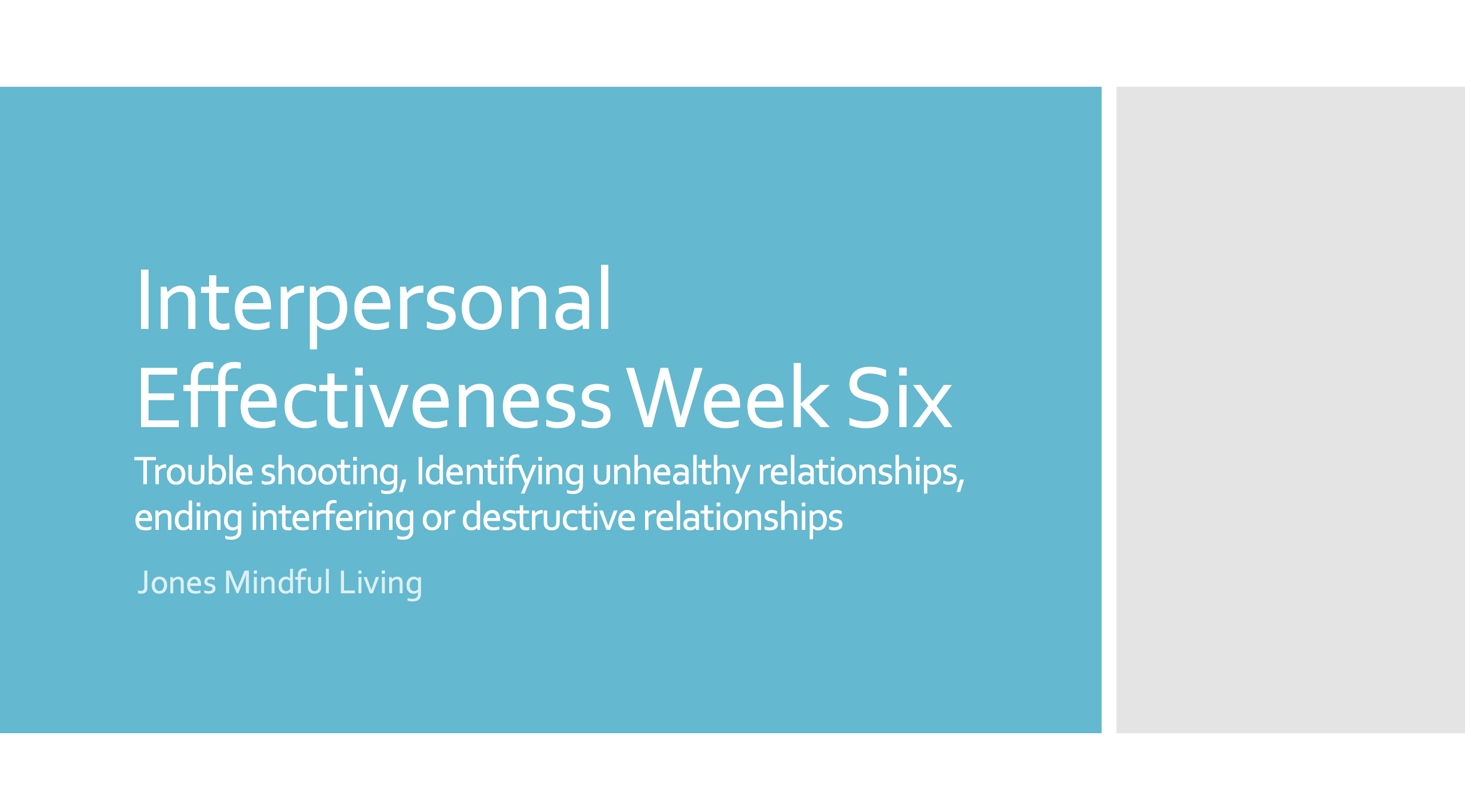 Interpersonal Effectiveness Week Six PDF