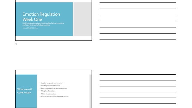 Emotion Regulation Week 1 (3 slides per page and notes)